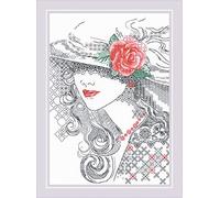 Riolis Kit de Broderie Blackwork, Coton, Multicolore, 21x30cm