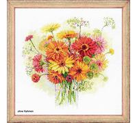 Riolis Kit de Point de Croix Motif Aquarelle de Fleurs Gerbera