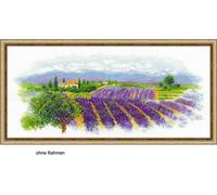 RIOLIS Kit Point de Croix Fleurie Provence, Coton, Multicolore, 55 x 25 x 0,1 cm