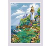 RIOLIS Kit Point de Croix Compté 2188 Quiet Harbor, Activité Manuelle Adulte, Loisir Créatif Adulte