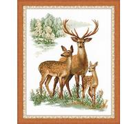 RIOLIS Kit Point de Croix Motif Famille de Cerfs Multicolore