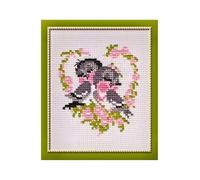 RIOLIS Kit Point de Croix Premier Amour, Coton, Multicolore, 13 x 16 x 0,1 cm