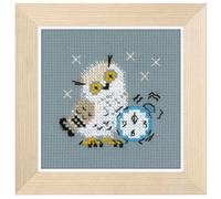 RIOLIS Kit Point de Croix Réveil, Coton, Multicolore, 9 x 9 x 0,1 cm