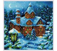 Riolis Point de Croix Set "Chute de neige dans la forêt", modèle à compter, 20x20cm