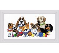 Riolis Point de Croix Set "Hunde show" ; Motif à compter, 40x20cm