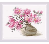 Riolis Point de Croix Set "Magnolia du Sud", modèle à compter, 30x24cm