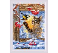 Riolis Point de Croix Set "Rencontre à la fenêtre", modèle à compter, 21x30cm