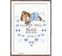 Riolis Kit de broderie au point de croix RI-1124 Naissance Garçon Bleu