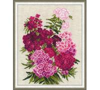 Riolis RI-1463 Kit de Broderie au Point de Croix Les Œillets de Poète Multicolore
