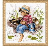 Riolis RI-1470 Kit de Broderie au Point de Croix A La Pêche Multicolore