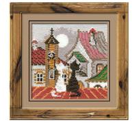 RIOLIS RI-611 Kit de Broderie au Point de Croix Chats des Villes au Printemps Multicolore