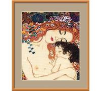 Riolis Kit de broderie au point de croix RI-916 Amour Maternel d'après Klimt Multicolore