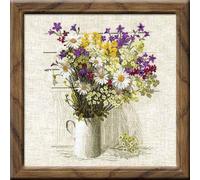 RIOLIS RI-924 Fleurs des Champs Kit de Broderie au Point de Croix Multicolore 45 x 45 cm
