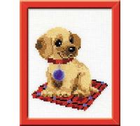 Riolis RI-HB067 Kit de Broderie au Point de Croix Puppy Multicolore