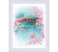 RIOLIS Sakura. Kit de Point de Croix Pont, Coton, Multicolore, 18 x 24 cm
