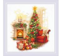 RIOLIS - Sérénité de Noël 2265 Kit de Point de Croix 30 x 30 cm, Pour Débutants et Avancés, Broderie de Noël Pour Adultes