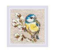RIOLIS - Titmouse 2244 Kits de point de croix 10,2 x 10,2 cm pour adultes, kits de broderie au point de croix compté, kit de broderie pour débutants et avancés, kits de point de croix nature