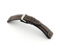 RIOS1931 Performance Bracelet de montre fabriqué à la main en Allemagne en cuir de buffle Taille L, marron, 22mm, lanière