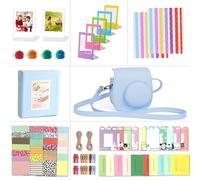 Riosin Accessoires compatibles avec l'appareil Photo pour Fujifilm Instax Mini 12, Comprenant Un Housse Mini 12, Un Album, Filtres, Cadres Muraux, Cadres de Film, Autocollant (Bleu Pastel)