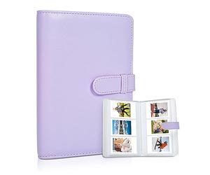 Riosin Mini album à 108 pochettes compatible avec Fujifilm Instax Mini, adapté pour Instax Mini 12/11/7+/9/Evo/Link 2, album photo de 5 x 7,6 cm pour cartes photo Canon Ivy 2 Kpop (violet lilas)