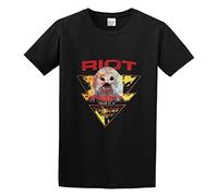 Riot Band USA Tour 81-82 Fire Down Under Retro Graphic T-Shirt Black Men's Tee XXL