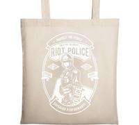 Riot Police Protect The People Sac fourre-tout en coton écologique Beige