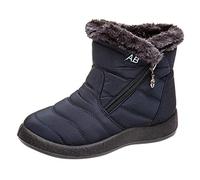 riou Bottines imperméables pour femme d'hiver doublées de fourrure décontractées Chaussures romaines courtes Bottes chaudes confortables et tendance Chaussures de randonnée Chaussures de trekking, 17