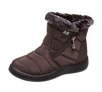 riou Bottines imperméables pour femme d'hiver doublées de fourrure décontractées Chaussures romaines courtes Bottes chaudes confortables et tendance Chaussures de randonnée Chaussures de trekking