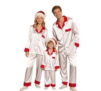 riou Pyjama de Noël familial assorti à motif rennes pour femme/homme/fille/garçon, Or rose, XL
