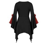 riou Robes médiévales pour femme Grandes tailles Halloween Grandes tailles Robe de soirée gothique avec passepoil dentelle Costumes originaux Fête Cosplay Costume pour carnaval, #6 - rouge, 4XL