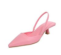 riou Sandales d'été 2024 décontractées PU avec talon fin 5 cm Sandales fermées et pointues élégantes pour femme Boucle Chaussures décontractées confortables habillées à talons pour fête et salon,