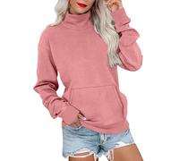riou Sweatshirt à manches longues original vintage pour femme Sweatshirt basique solide léger et coupe classique original Sweatshirt Pullover Automne Jolis chemisiers pour Noël/quotidien, rose, XL