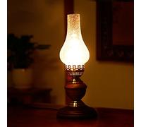 RiouPsithuric Antike Petroleumlampe - Vintage-Öl-Tischlampe, gemütliche nostalgische Schreibtischlampe mit Dimmschalter, Ideal für Schlafzimmer, Arbeitszimmer, Café- und Restaurant-Dekor