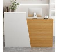 RiouPsithuric Bureau de réception moderne avec tiroir et armoire de rangement, table de comptoir pour salon et caisse, petit bureau d'entrée pour salle de réception - Finition naturelle (100 cm)
