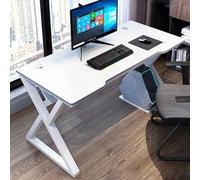 RiouPsithuric Bureau d'ordinateur 100 cm - Table de Jeu et d'étude Moderne avec Doubles Trous de Gestion des câbles - Bureau d'écriture PC élégant pour la Maison, Le Bureau et Les étudiants