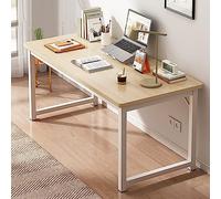 RiouPsithuric Bureau d'ordinateur blanc robuste, table d'étude simple avec pieds en métal, bureau d'écriture de 119,4 x 61 cm, table d'ordinateur en bois durable (120 x 60 x 75 cm)