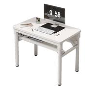 RiouPsithuric Bureau d'ordinateur Compact avec Rangement, Poste de Travail Pliable pour Jeux et études, pour la Maison, Les Chambres et Les Petits espaces - Table d'écriture Polyvalente pour Un
