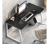 RiouPsithuric Bureau d'ordinateur Industriel Moderne - Table d'écriture en Bois et métal pour Bureau à Domicile, Jeux et études - Bureau élégant 47,5" x 24" pour Chambre et Salon (Noir)