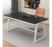 RiouPsithuric Bureau d'ordinateur Moderne, Poste de Travail à Domicile, Table d'écriture Simple avec Plateau en Bois Robuste et Cadre en métal, Bureau de Jeu pour étudier et Travailler (Marron,