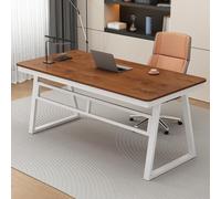 RiouPsithuric Bureau d'ordinateur Moderne pour la Maison, Poste de Travail Simple et Table de Jeu, Cadre en métal Robuste avec Plateau en Bois, 120 x 60 cm, idéal pour étudier et Travailler (mar