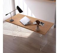 RiouPsithuric Bureau d'ordinateur polyvalent, table d'étude minimaliste, poste de travail de bureau, table de jeu, mobilier d'affaires pour bureau à domicile, écriture et jeux vidéo (marron, 100 x 60
