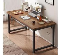 RiouPsithuric Bureau d'ordinateur simple, bureau robuste avec pieds en métal, table d'étude en bois pour travail à domicile, bureau d'écriture (120 x 60 x 75 cm, blanc)