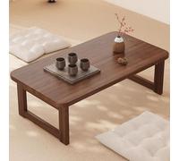 RiouPsithuric Klappbarer Erkertisch für Zuhause, Keine Installation erforderlich, Holzfarbe, 80 x 45 x 45 cm, Kleiner Esstisch für Hausaufgaben und Essen, geeignet zum Sitzen Auf dem Boden