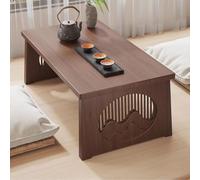 RiouPsithuric Table basse pliante en bois massif pour la maison, table basse simple en baie vitrée, table basse, lit, bureau, ordinateur, table basse adaptée pour s'asseoir sur le sol, taille compacte