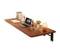 RiouPsithuric Table murale en bois pour ordinateur portable, bureau pliable peu encombrant, en bois massif, table à feuilles tombantes cachées pour cuisine, chambre à coucher, bureau ou salon (couleur