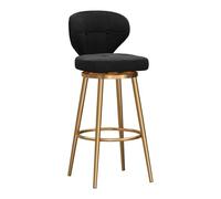 RiouPsithuric Tabouret de Bar pivotant avec Dossier - Tabouret de Bar sans accoudoirs rembourré en Velours pour îlot de Cuisine et Bar, Hauteur d'assise 65 cm, Design Noir élégant, Ensemble simp