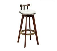 RiouPsithuric Tabourets de Bar Hauts avec Assise pivotante en PVC | Cadre Triangulaire, Pieds en Bois, capacité de Charge : 200 kg, Noir, Blanc, Rouge