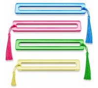 Riouwal Mahjong Line Finder, 4 pièces Lecteur de Ligne de Carte Acrylique coloré Transparent règles épaissies Accessoires Mahjong pour Les compétitions fêtes stratégiques