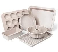 RIOVARM Antiadhésif Set de moules à pâtisserie 7 pièces Batteries de cuisson Feuilles de cuisson pour le four Set de cuisson Feuille de cuisson Cake Pan Moule à pain muffins Poêle à pain cupcakes