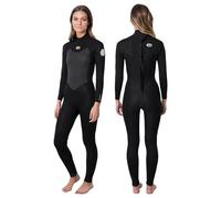 RIP CURL - Combinaison de Surf Omega Femme 4/3 mm Zip Dos - Neoprene Extensible et Coutures renforcées, idéale pour température d’Eau Entre 12 et 15°C